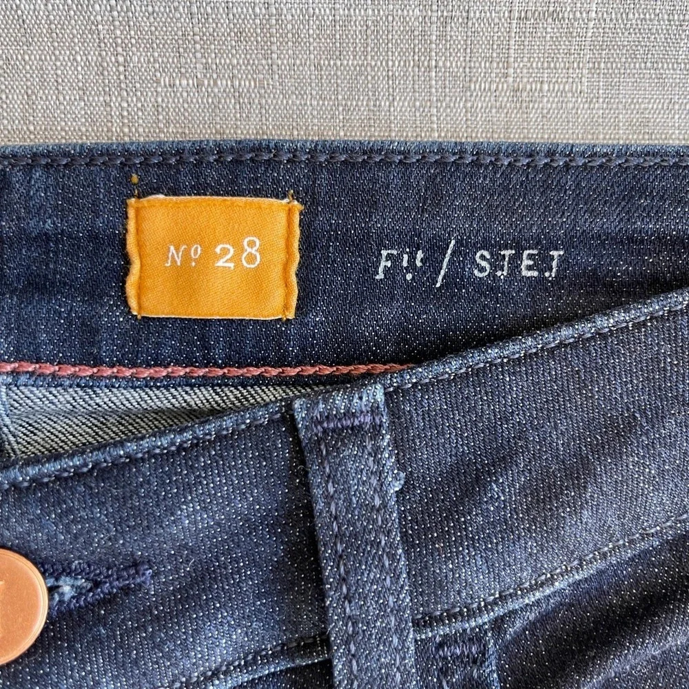 Anthropologie Pilcro Stet Flare Stretch Dark Wash Denim Jeans Women 28 x 32 Long